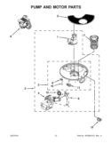 PUMP AND MOTOR PARTS Diagram and Parts List for WDP350PAAW0  Whirlpool Dishwasher