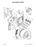 BULKHEAD PARTS Diagram and Parts List for LER3622PQ3  Whirlpool Dryer