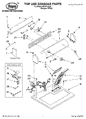 TOP AND CONSOLE PARTS Diagram and Parts List for REX2614LQ0  Roper Dryer