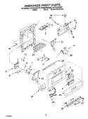 DISPENSER AND FRONT PARTS Diagram and Parts List for KSSS36QMB00  KitchenAid Refrigerator