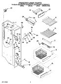 FREEZER LINER PARTS Diagram and Parts List for GC3SHEXNS15  Whirlpool Refrigerator