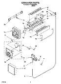 ICEMAKER PARTS Diagram and Parts List for CT18GMXRQ00  Crosley Refrigerator