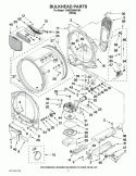 BULKHEAD PARTS Diagram and Parts List for YWED8600YW0  Whirlpool Dryer