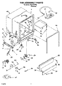 TUB ASSEMBLY PARTS Diagram and Parts List for DU851SWPS2  Whirlpool Dishwasher