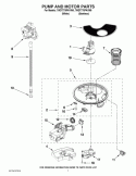 PUMP AND MOTOR PARTS Diagram and Parts List for 7WDT770PAYM0  Whirlpool Dishwasher