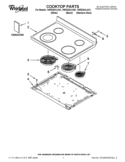 COOKTOP PARTS Diagram and Parts List for YWFE361LVB1  Whirlpool Range