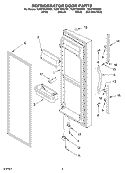 REFRIGERATOR DOOR Diagram and Parts List for 7GD27DIXHS01  Whirlpool Refrigerator