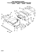 TOP VENTING PARTS Diagram and Parts List for KBMC147HSS05  KitchenAid Microwave Oven Combo