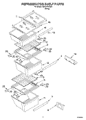 REFRIGERATOR SHELF Diagram and Parts List for SS25AFXLQ00  Whirlpool Refrigerator
