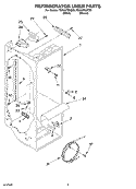 REFRIGERATOR LINER Diagram and Parts List for TS25AFXKT00  Estate Refrigerator