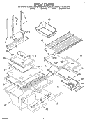 SHELF Diagram and Parts List for GT22DCXJB00  Whirlpool Refrigerator