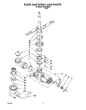 PUMP AND SPRAY ARM Diagram and Parts List for RUD3006DB1  Roper Dishwasher