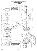PUMP AND MOTOR Diagram and Parts List for DU900PCDQ0  Whirlpool Dishwasher