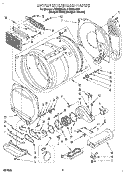 DRYER BULKHEAD Diagram and Parts List for LTE6234DQ0  Whirlpool Washer Dryer Combo