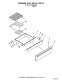 DRAWER AND RACK PARTS Diagram and Parts List for GW399LXUQ07  Whirlpool Range