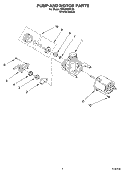 PUMP AND MOTOR Diagram and Parts List for DP840SWKX0  Whirlpool Dishwasher