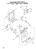 DISPENSER FRONT PARTS Diagram and Parts List for KSRK22ILBT03  KitchenAid Refrigerator