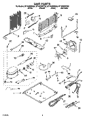 UNIT PARTS Diagram and Parts List for GT1SHWXPS02  Whirlpool Refrigerator