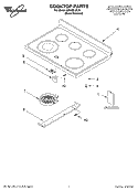 COOKTOP PARTS Diagram and Parts List for GR465LXLS1  Whirlpool Range