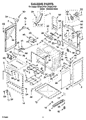 CHASSIS PARTS Diagram and Parts List for GR488LXRQ1  Whirlpool Range