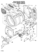 BULKHEAD PARTS Diagram and Parts List for LGQ8621PW3  Whirlpool Dryer