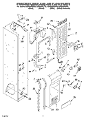 FREEZER LINER AND AIR FLOW PARTS Diagram and Parts List for KSSS42FKX02  KitchenAid Refrigerator