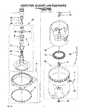 AGITATOR, BASKET AND TUB Diagram and Parts List for 6LSP8255BQ3  Whirlpool Washer