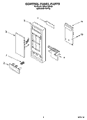 CONTROL PANEL PARTS Diagram and Parts List for YMT4110SKQ0  Whirlpool Microwave