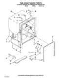 TUB AND FRAME PARTS Diagram and Parts List for WDF530PLYB3  Whirlpool Dishwasher