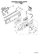 CONTROL PANEL PARTS Diagram and Parts List for WFW9200SQA11  Whirlpool Washer