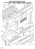 DOOR AND DRAWER PARTS Diagram and Parts List for KERC607HBL10  KitchenAid Range