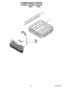 LOWER RACK PARTS Diagram and Parts List for KUDL03IVBL0  KitchenAid Dishwasher
