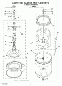 AGITATOR, BASKET AND TUB PARTS Diagram and Parts List for 1CWTW5300VW0  Whirlpool Washer