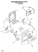 DISPENSER FRONT PARTS Diagram and Parts List for ED5LHAXML12  Whirlpool Refrigerator