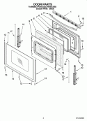 DOOR PARTS, OPTIONAL PARTS (NOT INCLUDED) Diagram and Parts List for RF264LXSB3  Whirlpool Range