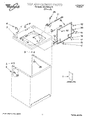 TOP AND CABINET, LITERATURE Diagram and Parts List for 7MLSR8544JT0  Whirlpool Washer