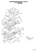 REFRIGERATOR SHELF Diagram and Parts List for GD22SFXHS05  Whirlpool Refrigerator