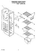 FREEZER LINER PARTS Diagram and Parts List for ED5NHGXTQ00  Whirlpool Refrigerator
