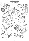 BULKHEAD PARTS, OPTIONAL PARTS (NOT INCLUDED) Diagram and Parts List for 3RLEQ8033RW0  Whirlpool Dryer