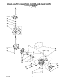 BRAKE, CLUTCH, GEARCASE, MOTOR AND PUMP Diagram and Parts List for 4XLA87W92AN2  Whirlpool Washer