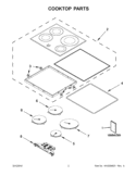 COOKTOP PARTS Diagram and Parts List for KICU540BSS0  KitchenAid Cooktop