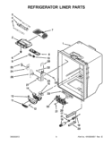 REFRIGERATOR LINER PARTS Diagram and Parts List for KBFS22EWMS9  KitchenAid Refrigerator