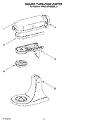COLOR VARIATION PARTS Diagram and Parts List for 5K45SSSDWH4  KitchenAid Mixer
