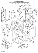 CHASSIS PARTS Diagram and Parts List for RF367LXSQ3  Whirlpool Range