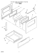 DOOR AND DRAWER Diagram and Parts List for REE23000  Roper Range