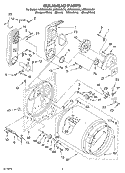 BULKHEAD Diagram and Parts List for LGR5636LT0  Whirlpool Dryer