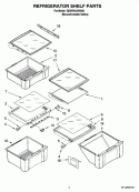 REFRIGERATOR SHELF PARTS Diagram and Parts List for GD5NVAXWA00  Whirlpool Refrigerator