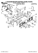 WASHER/DRYER CONTROL PANEL PARTS Diagram and Parts List for LTG5243DT7  Whirlpool Washer Dryer Combo