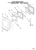 OVEN DOOR Diagram and Parts List for GBS277PDS7  Whirlpool Wall Oven