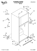CABINET PARTS Diagram and Parts List for 8ET1WTKXKT04  Whirlpool Refrigerator